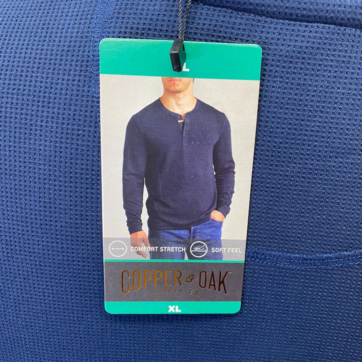 Copper & Oak Men's Waffle Button Long Sleeve Shirt SIZE - Extra Large