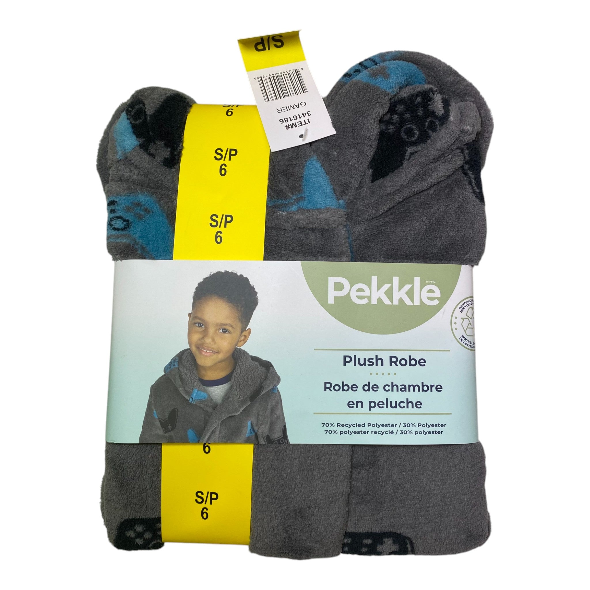 Pekkle Boys Gamer Plush Robe - Size S/P - 6