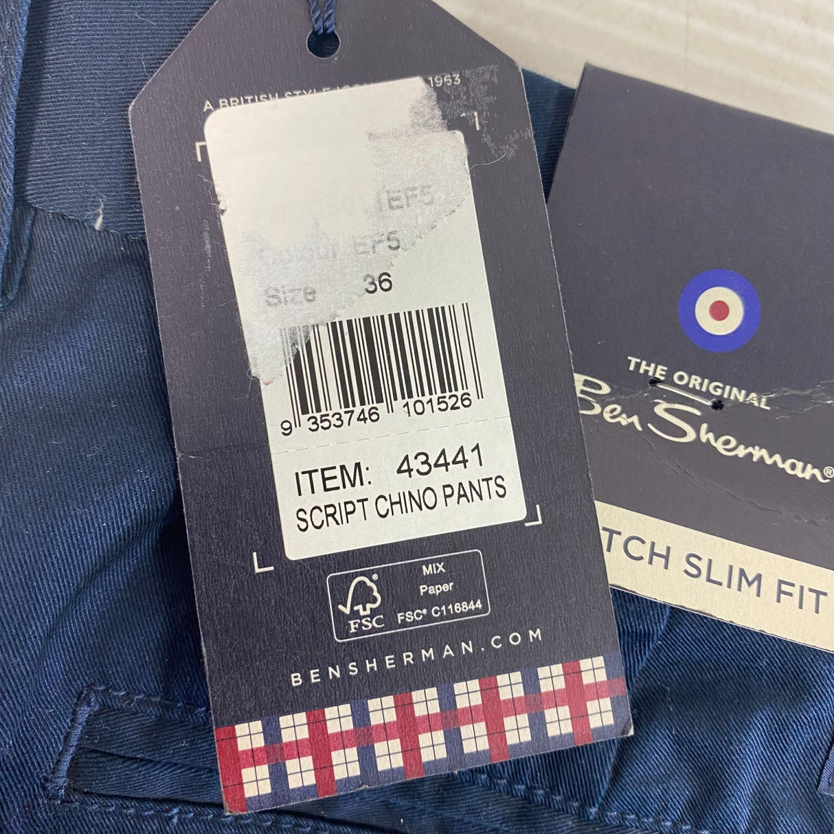 Ben Sherman Men's Original Fit Chino Pants - Navy Blue