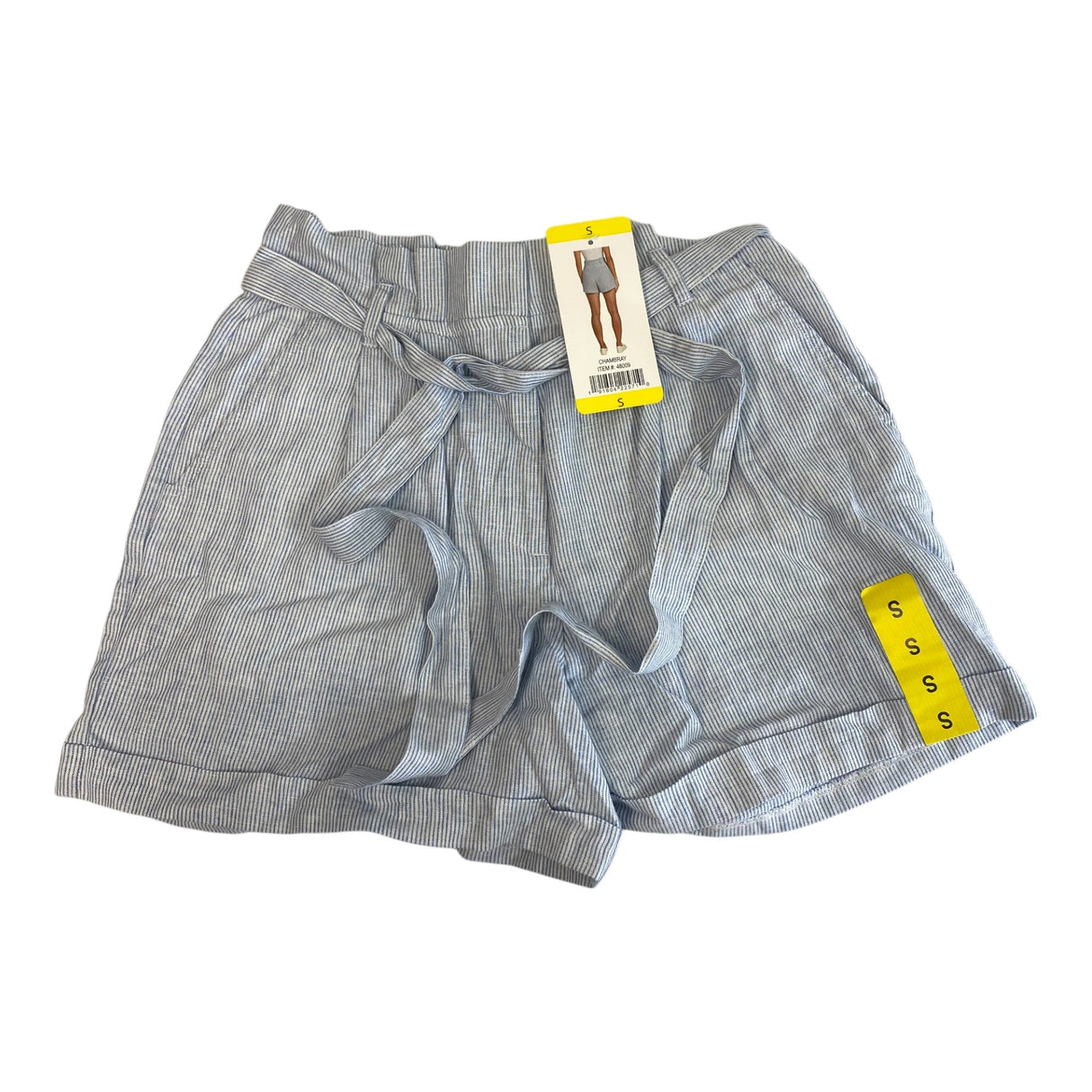 Matty M Women's Paperbag Waist Shorts - Light Blue