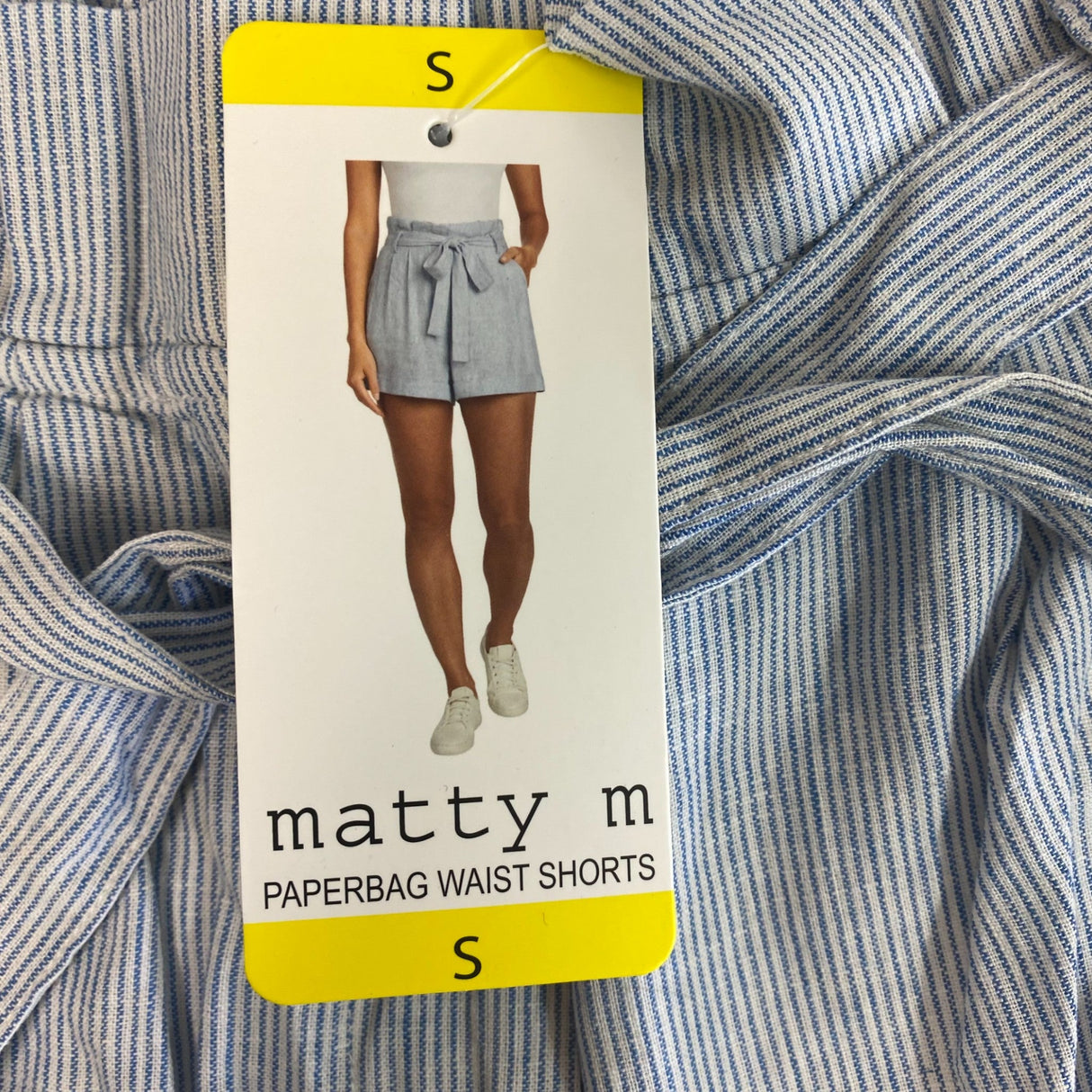 Matty M Women's Paperbag Waist Shorts - Light Blue