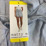 Matty M Women's Paperbag Waist Shorts - Light Blue