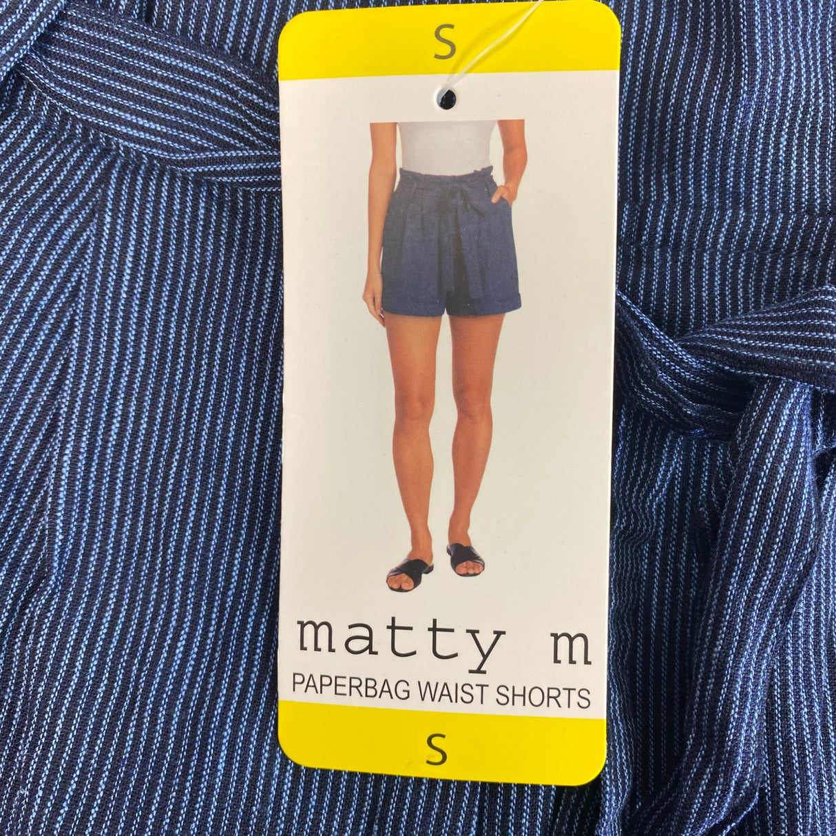 Matty M Women's Paperbag Waist Shorts - Navy Blue