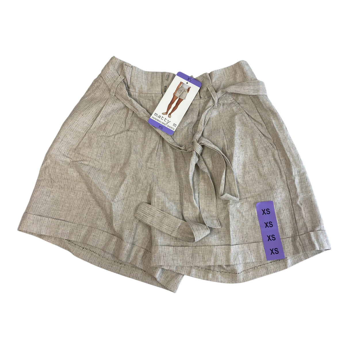 Matty M Women's Paperbag Waist Shorts - Light Brown