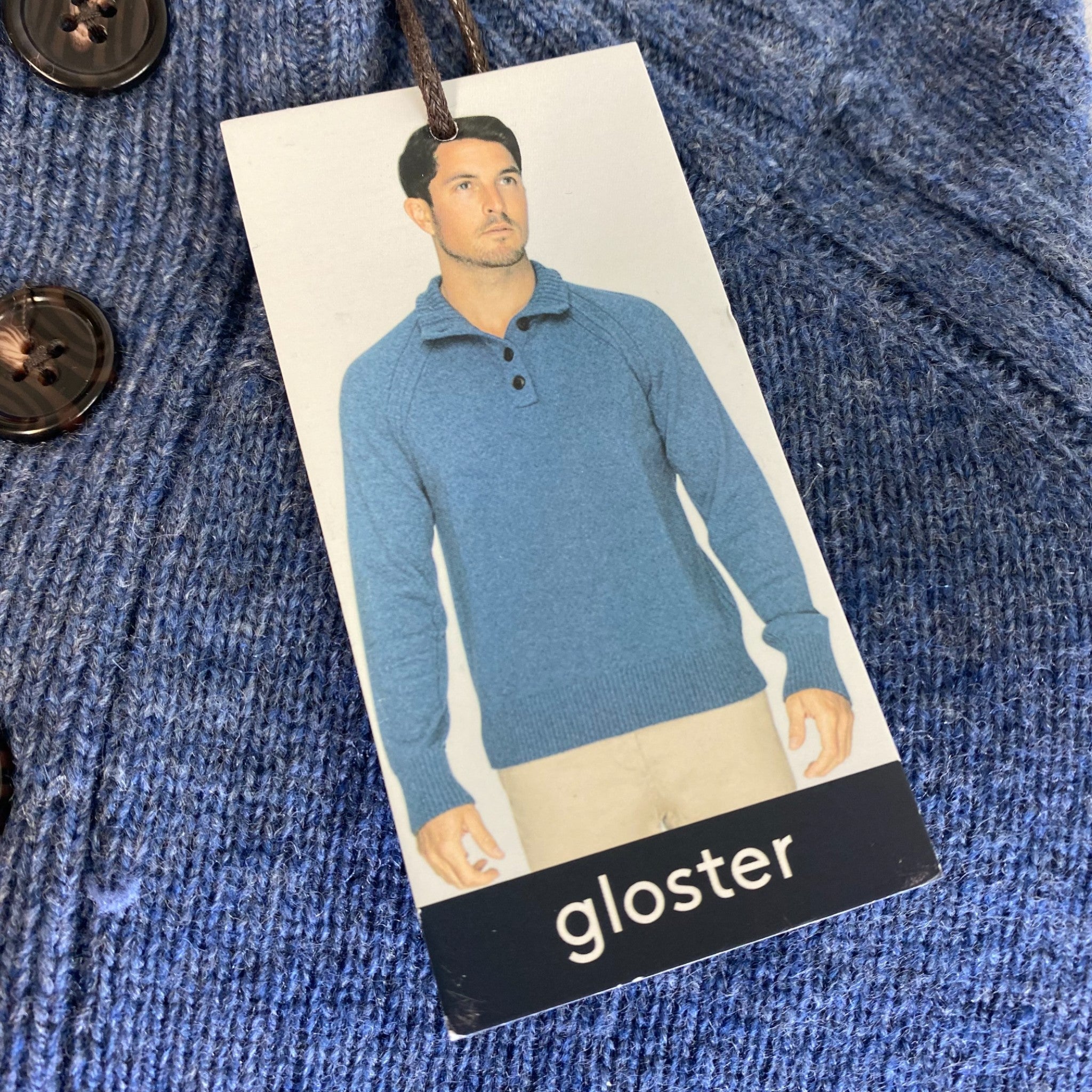 Gloster Men's 4 Button Raglan Wool Sweater SIZE - Extra Large