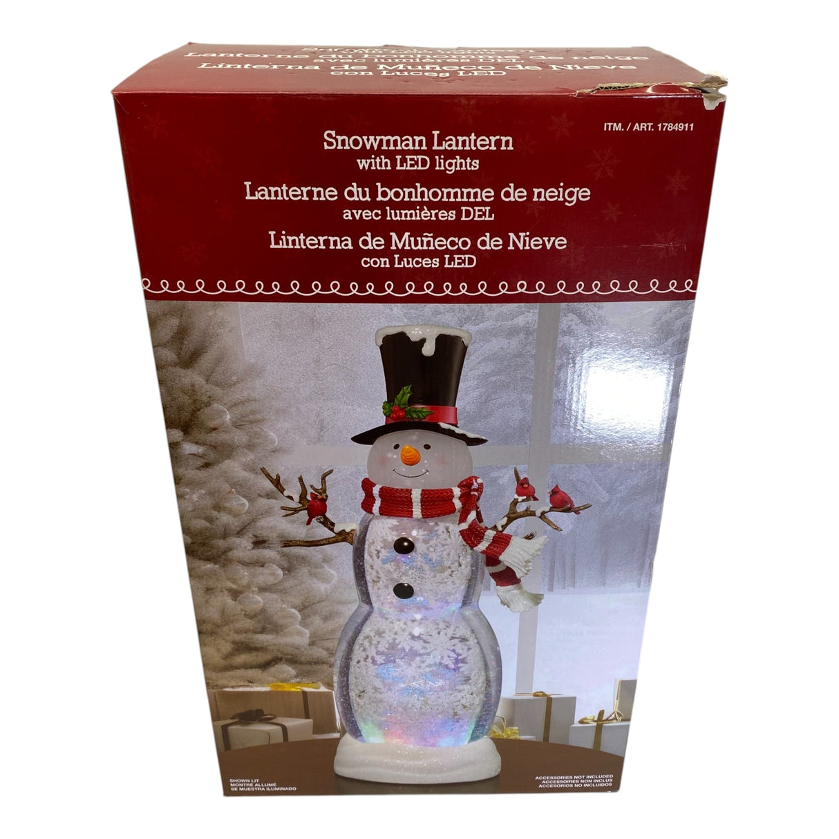 Holiday 20" Snowman Lantern with LED Lights