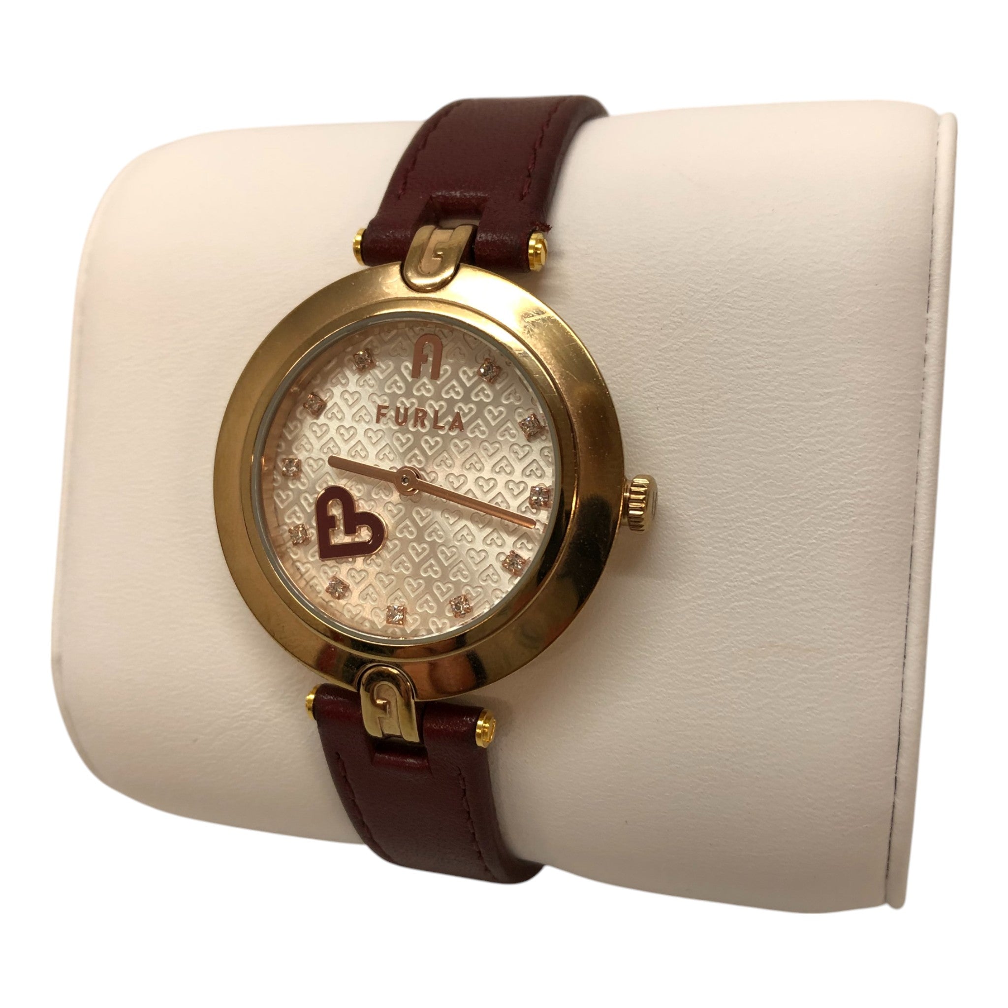 Furla Ladies' Logo Links Watch with Red Leather Strap