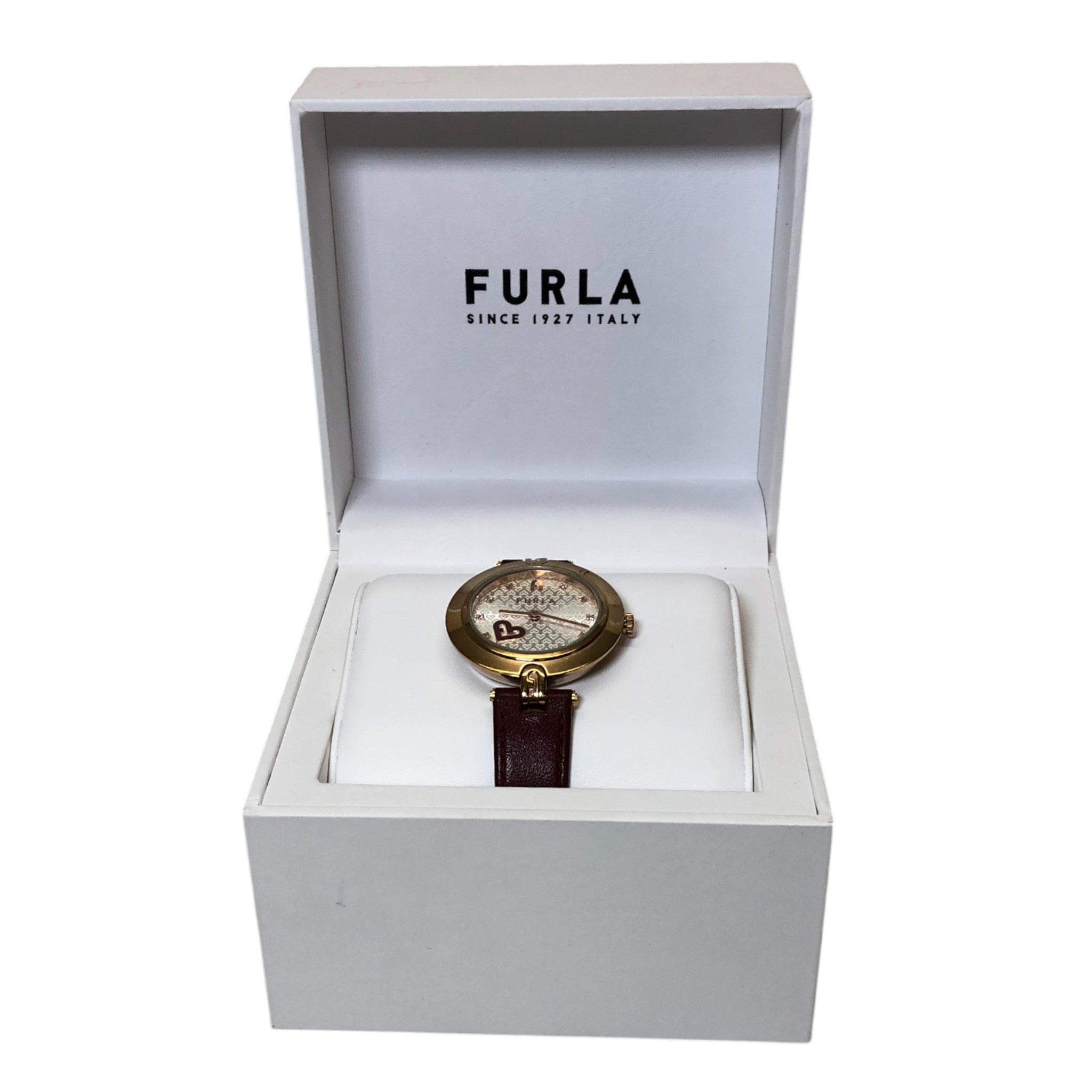 Furla Ladies' Logo Links Watch with Red Leather Strap