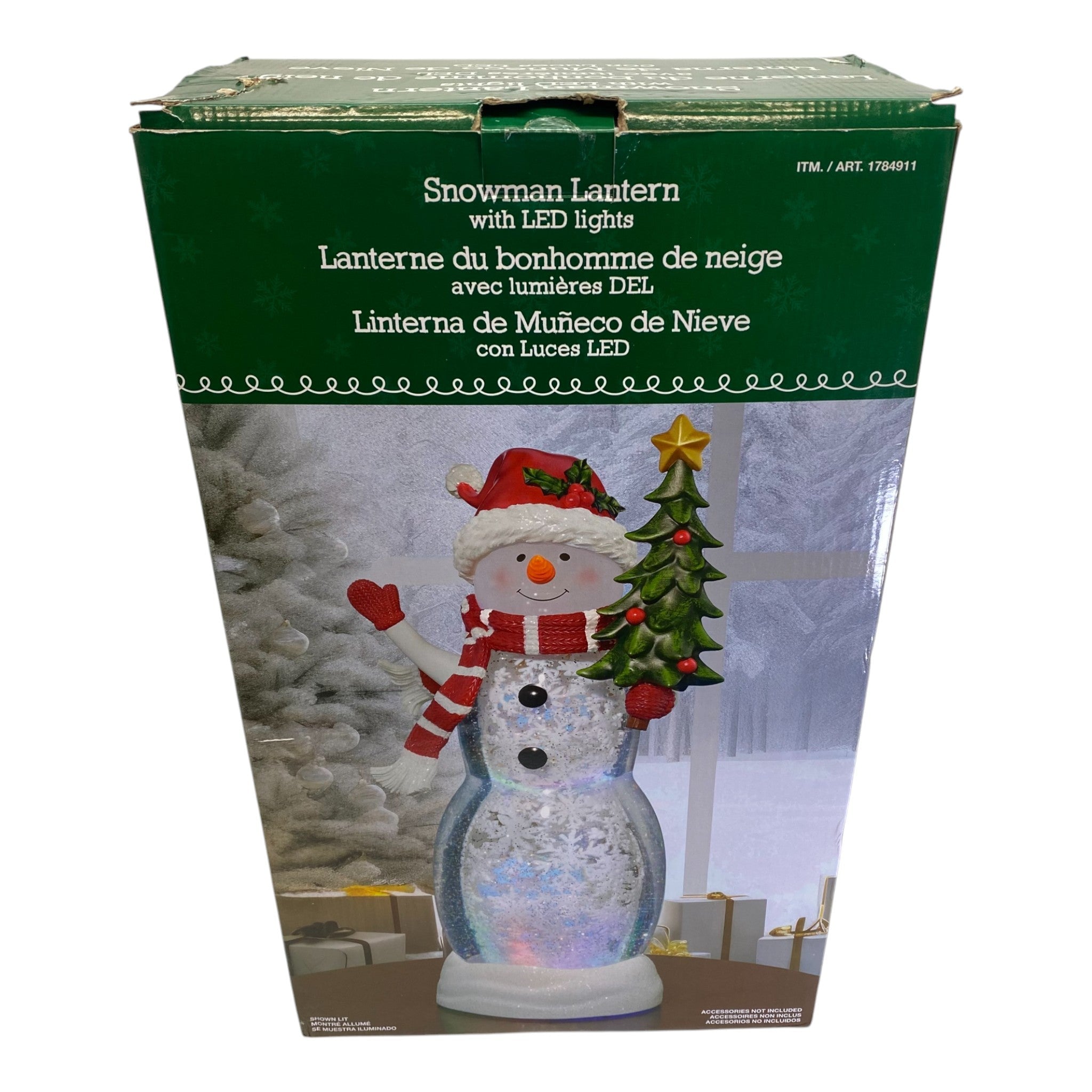 Holiday 20" Snowman Lantern with LED Lights