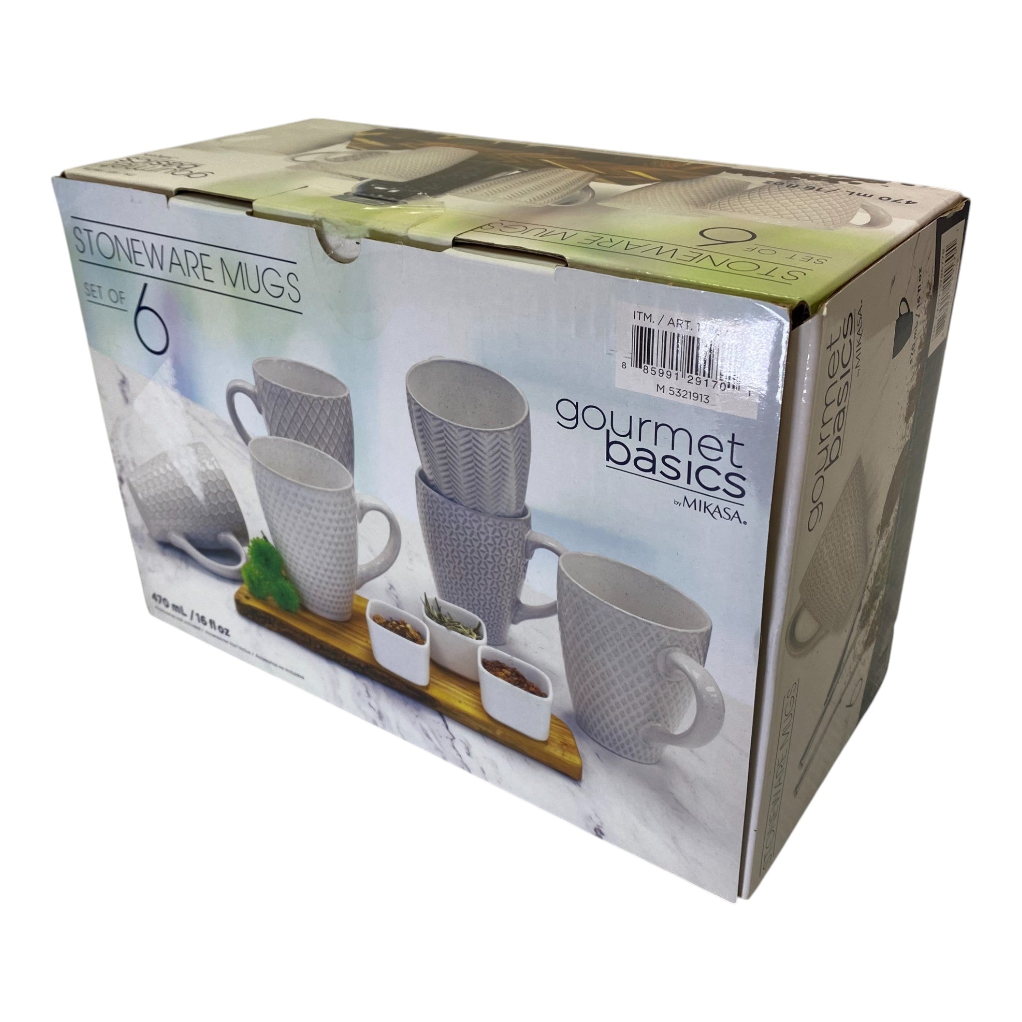 Mikasa Gourmet Basics Tatum Stoneware Mugs 6 Piece