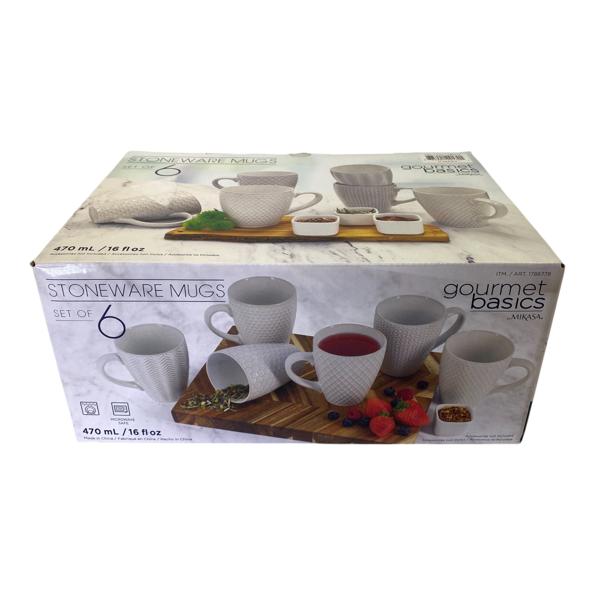 Mikasa Gourmet Basics Tatum Stoneware Mugs 6 Piece
