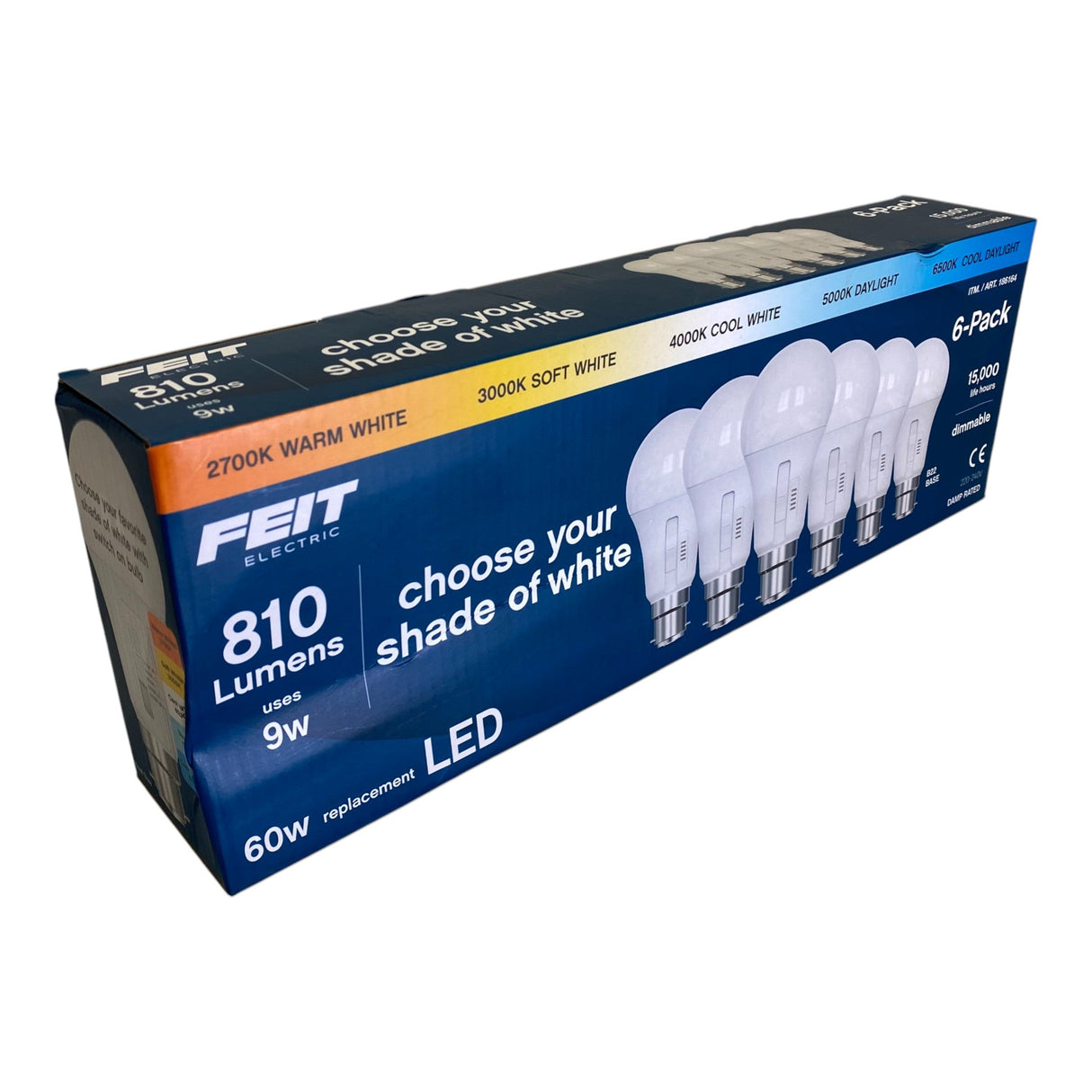 Feit Electric LED Light Bulbs 5 Pack 810 Lumens B22