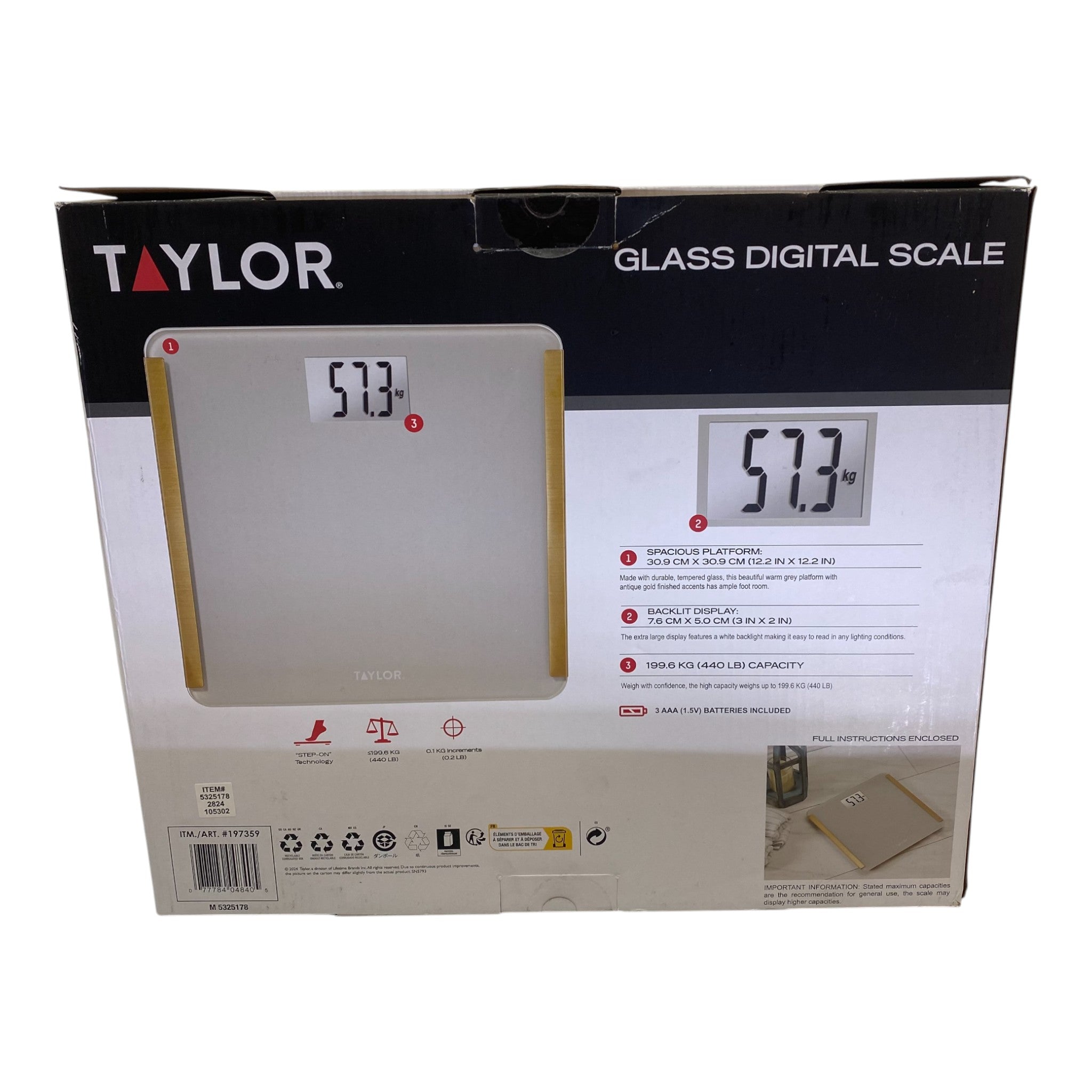 Taylor Glass Digital Bath Scale