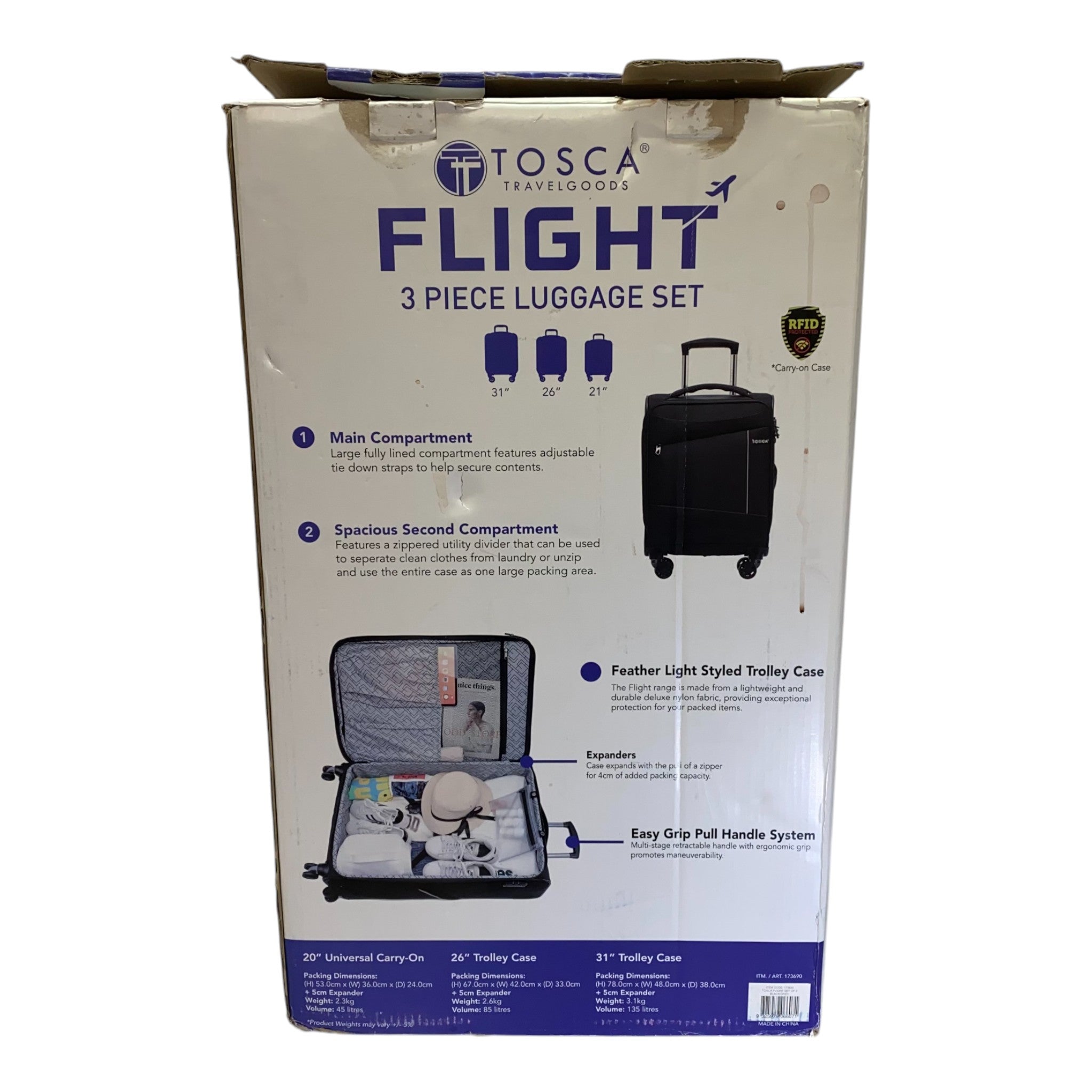 Tosca Flight 3 Piece Softside Suitcase Set