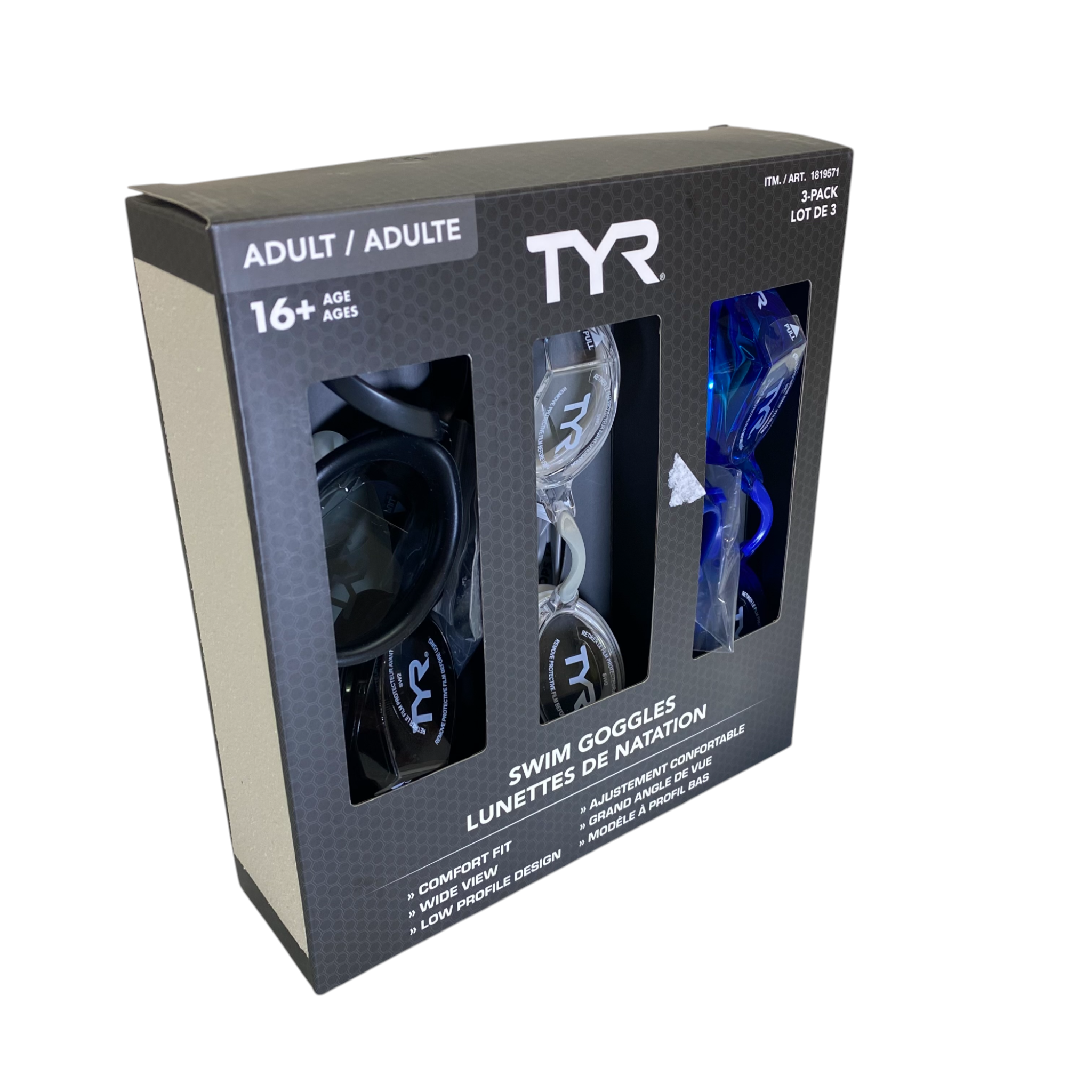 TYR Adult Swim Goggle 3 Pack