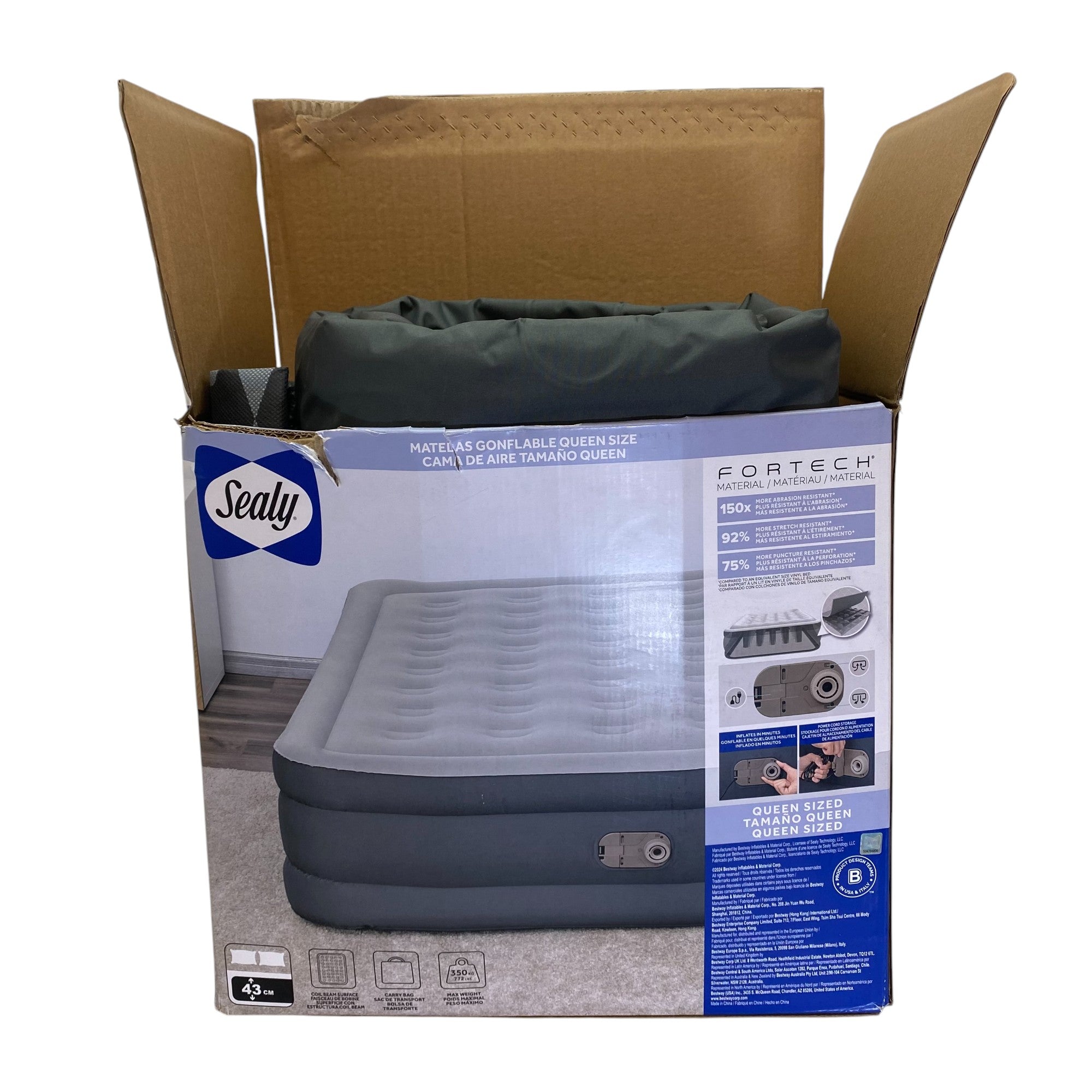 Sealy Fortech Queen Sized Airbed with Built-in Pump