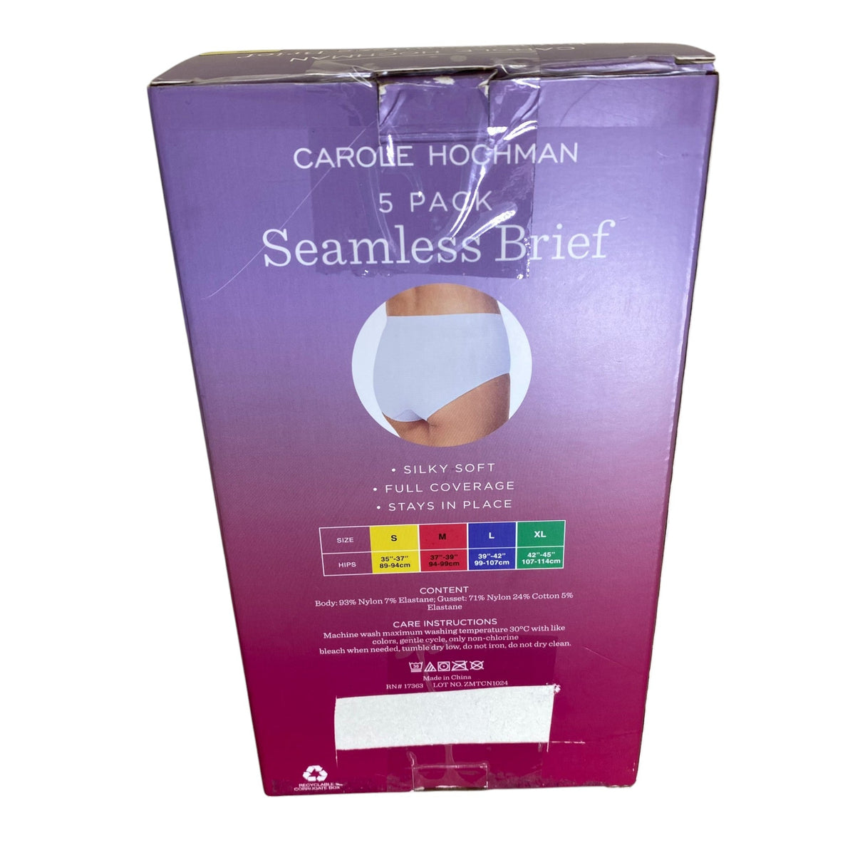 Carole Hochman 5x Ladies' Seamless Briefs SIZE - Small