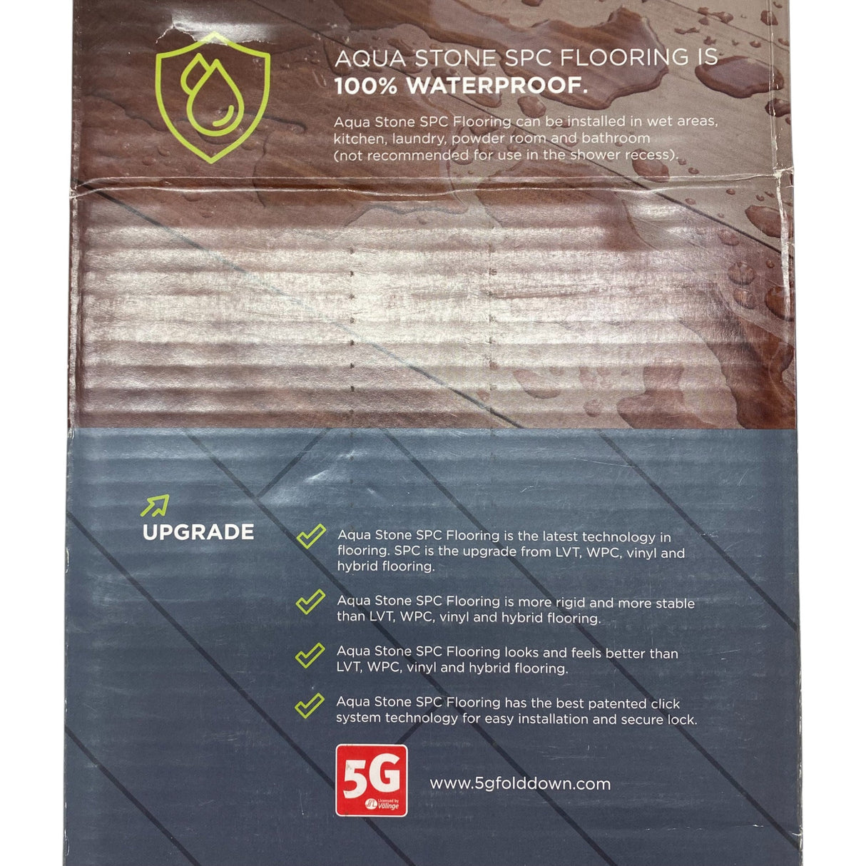 Aqua Stone 6x 6.5mm Stone Polymer Composite Flooring - Grey Mist Oak - Minor Damage