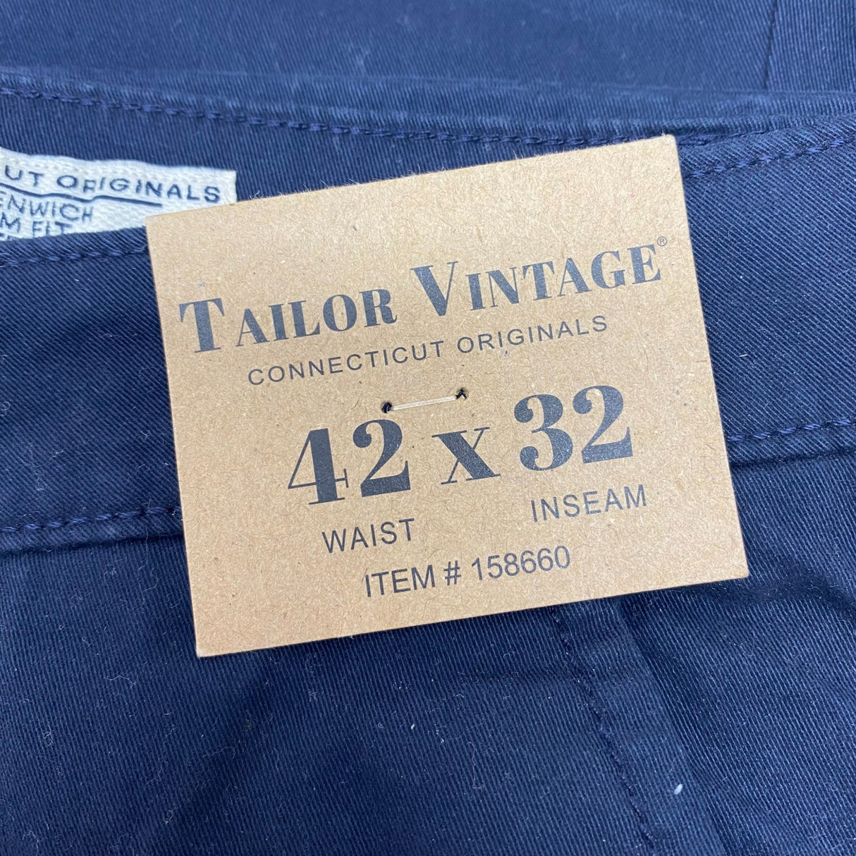 Tailor Vintage Men's Greenwich Slim Fit Pants SIZE - 42x32