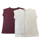 Urban Classics Ladies Extended Shoulder Tee 2-Pack Cherry & White