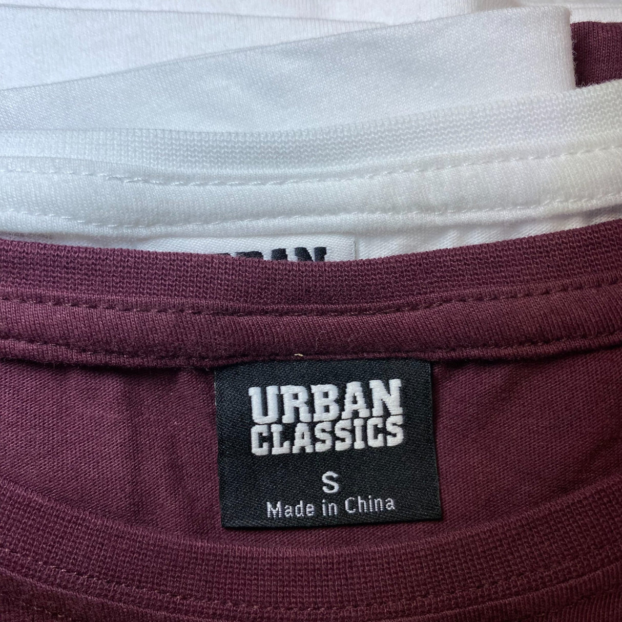 Urban Classics Ladies Extended Shoulder Tee 2-Pack Cherry & White