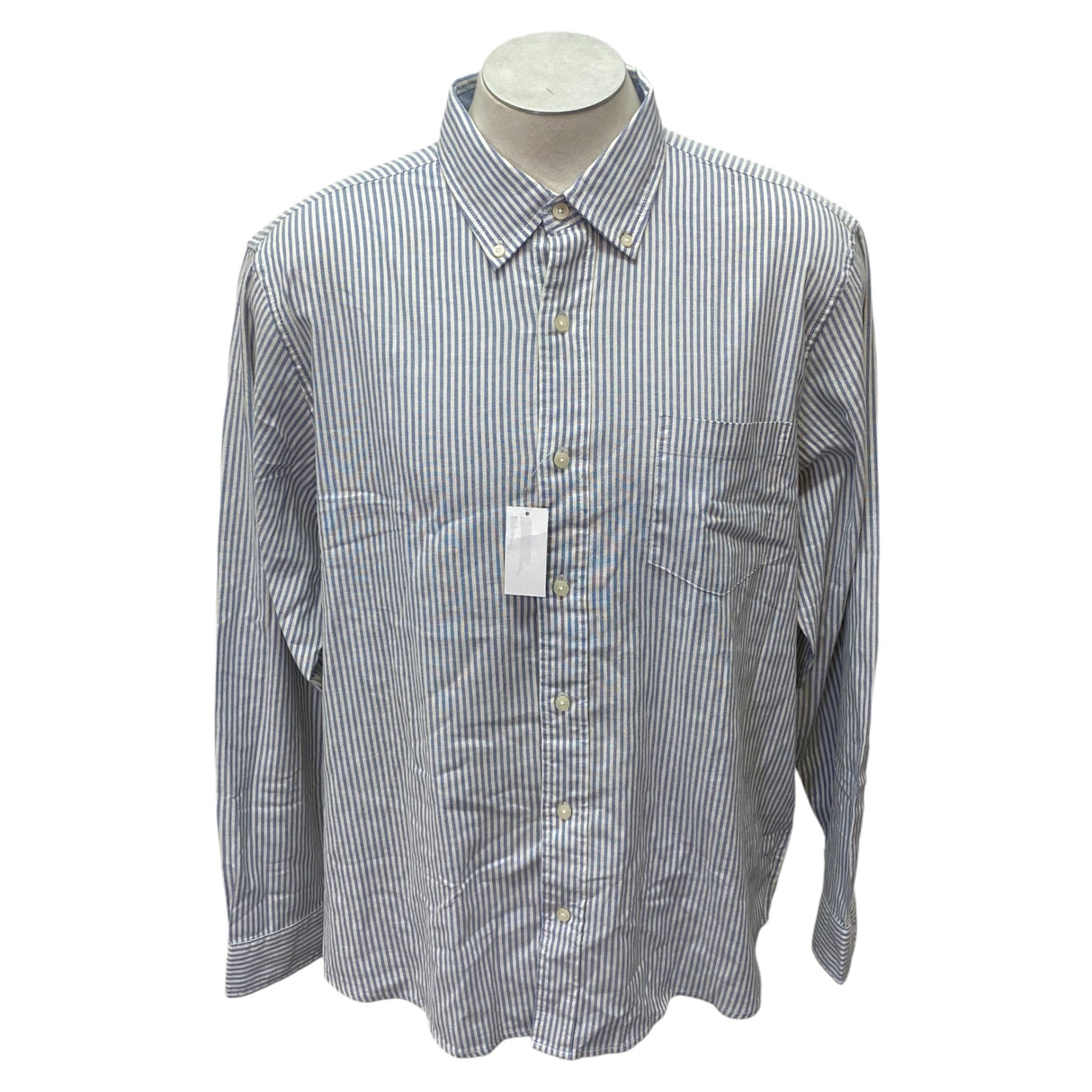 Tailor Vintage Men's Dutch Blue Oxford Stripe Shirt SIZE - Extra Large