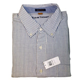 Tailor Vintage Men's Dutch Blue Oxford Stripe Shirt SIZE - Extra Large