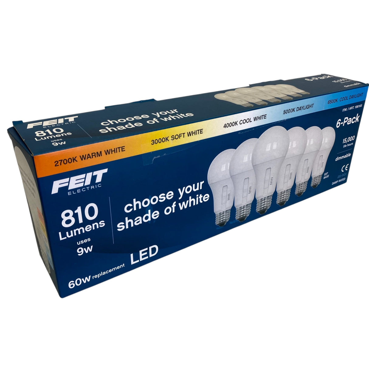 Feit Electric LED Light Bulbs 5 Pack 810 Lumens E27