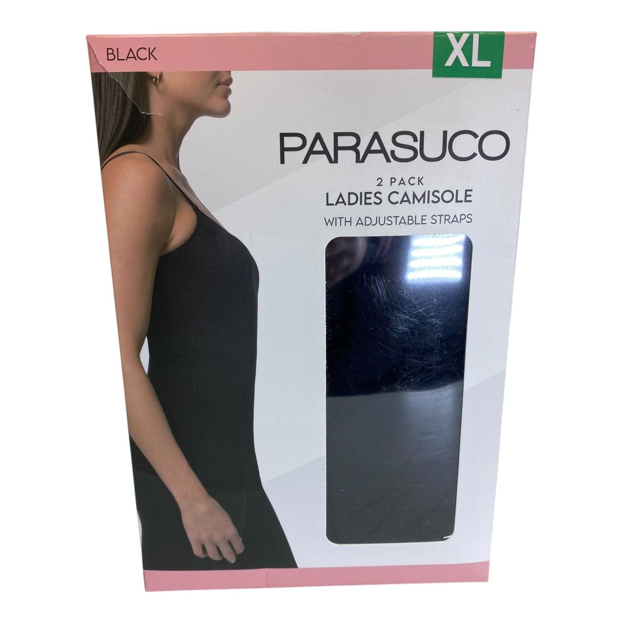 Parasuco 2x Ladies Camisole With Adjustable Straps - Black