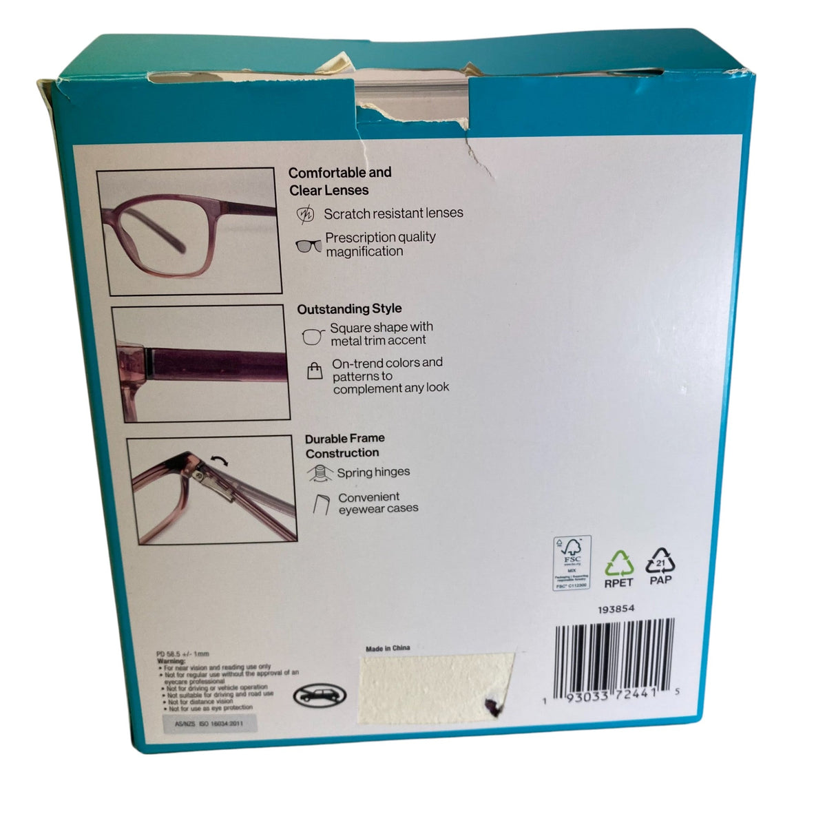 Foster Grant 1x Reading Glasses +1.75