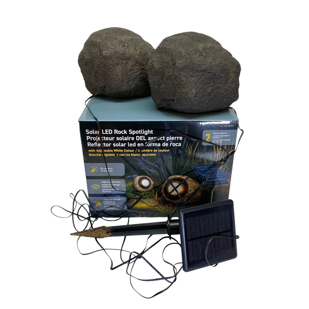 Solar LED Rock Spotlight 2 Pack