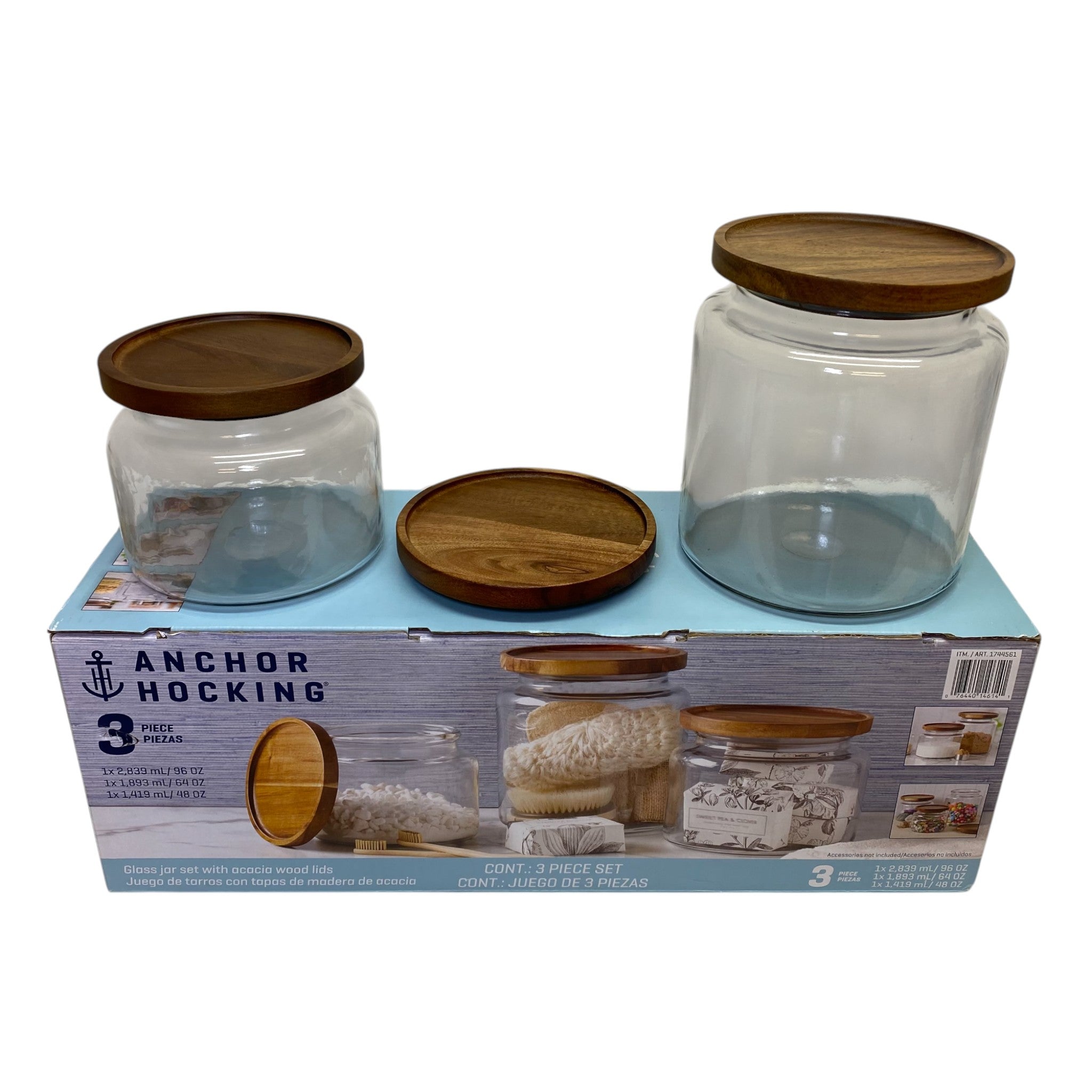 Anchor Hocking 2x Glass Jars with Lids