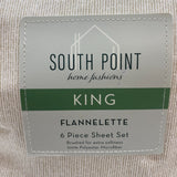 South Point Home Fashions Flannelette 6-Piece Sheet Set - King