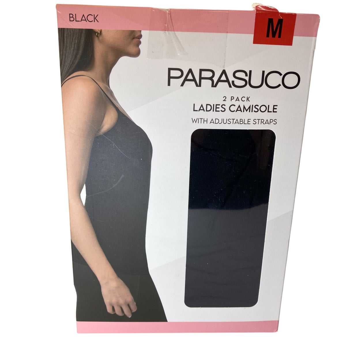 Parasuco 2x Ladies Camisole With Adjustable Straps - Black