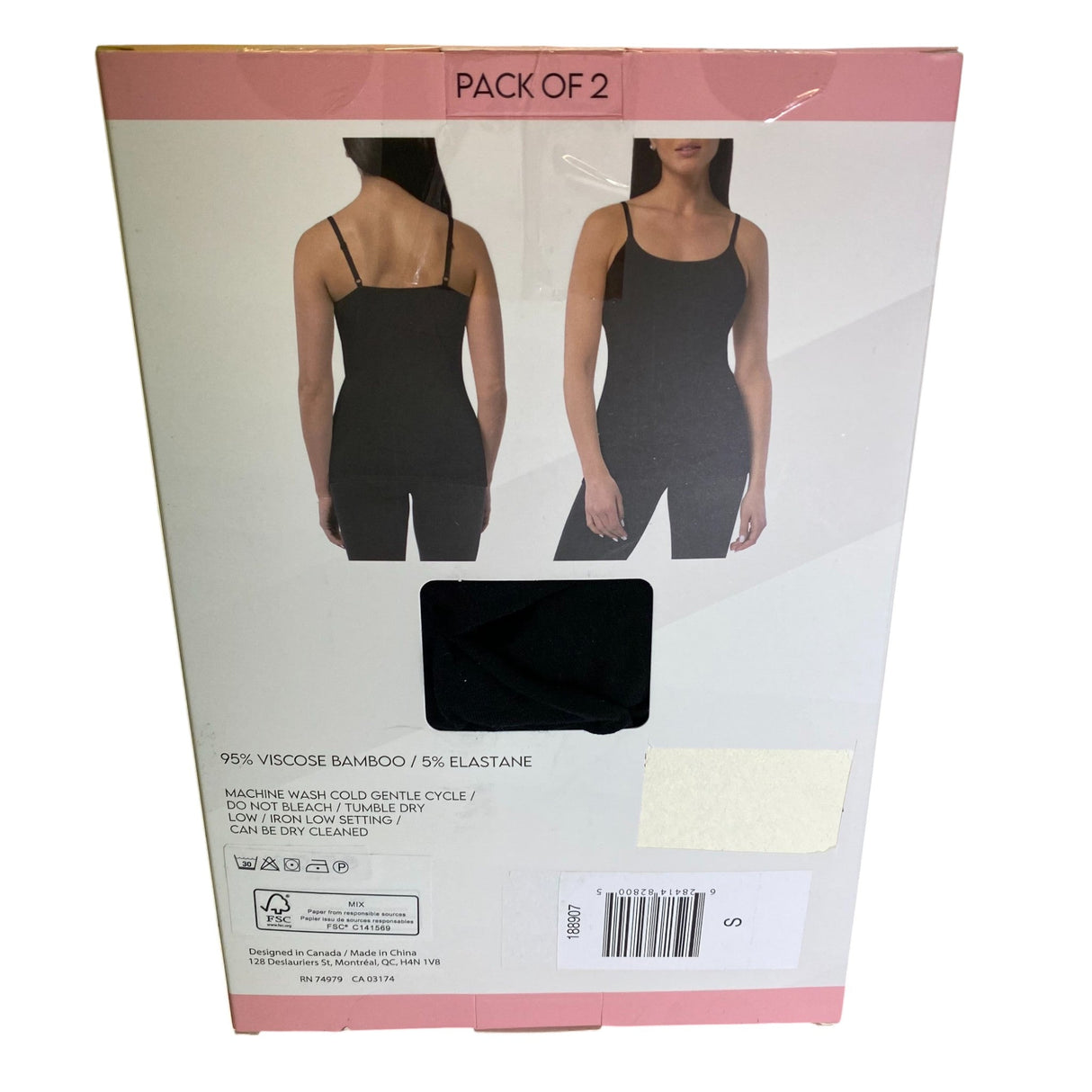 Parasuco 2x Ladies Camisole With Adjustable Straps - Black