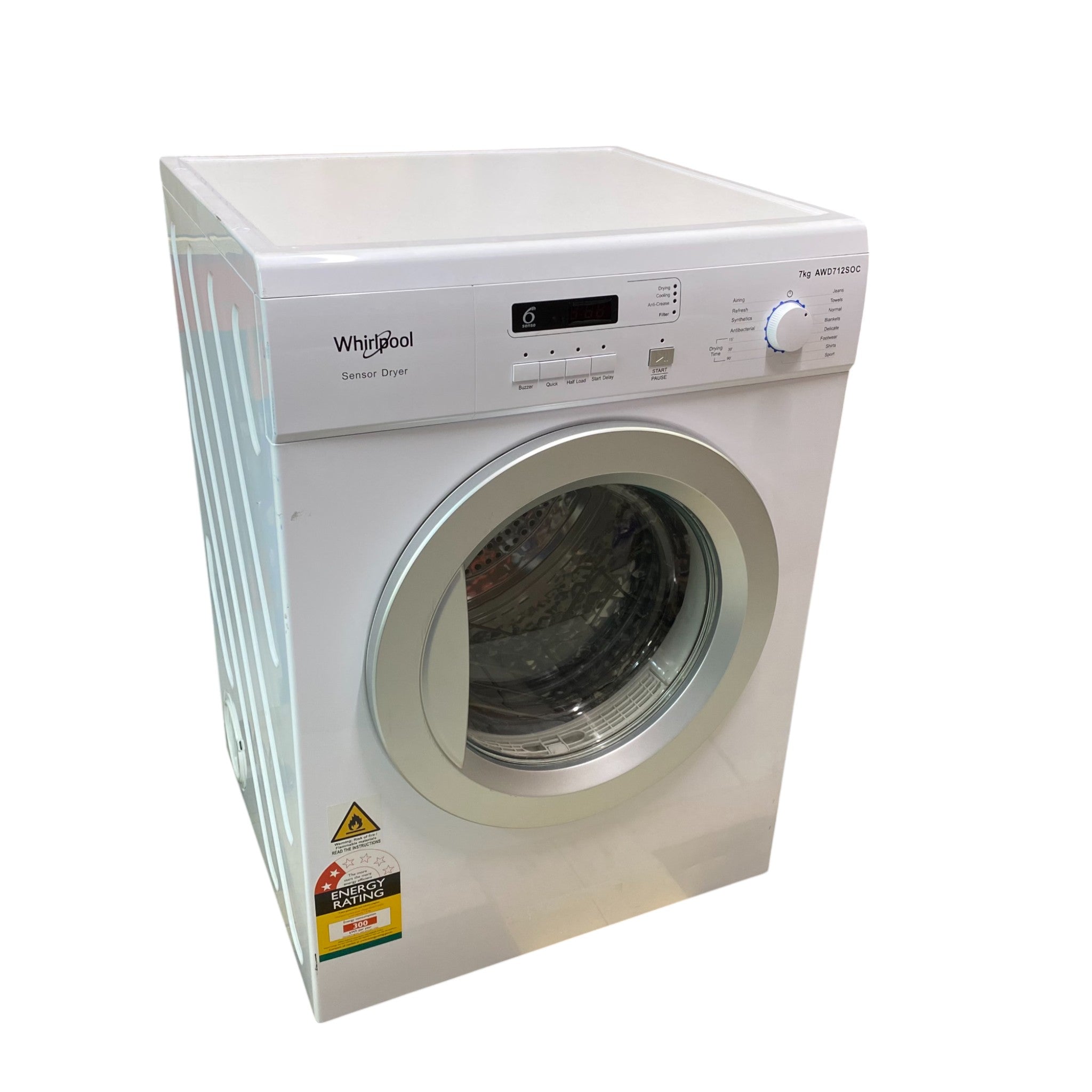 WhirlPool Air Vented Dryer 7kg AWD712SOC