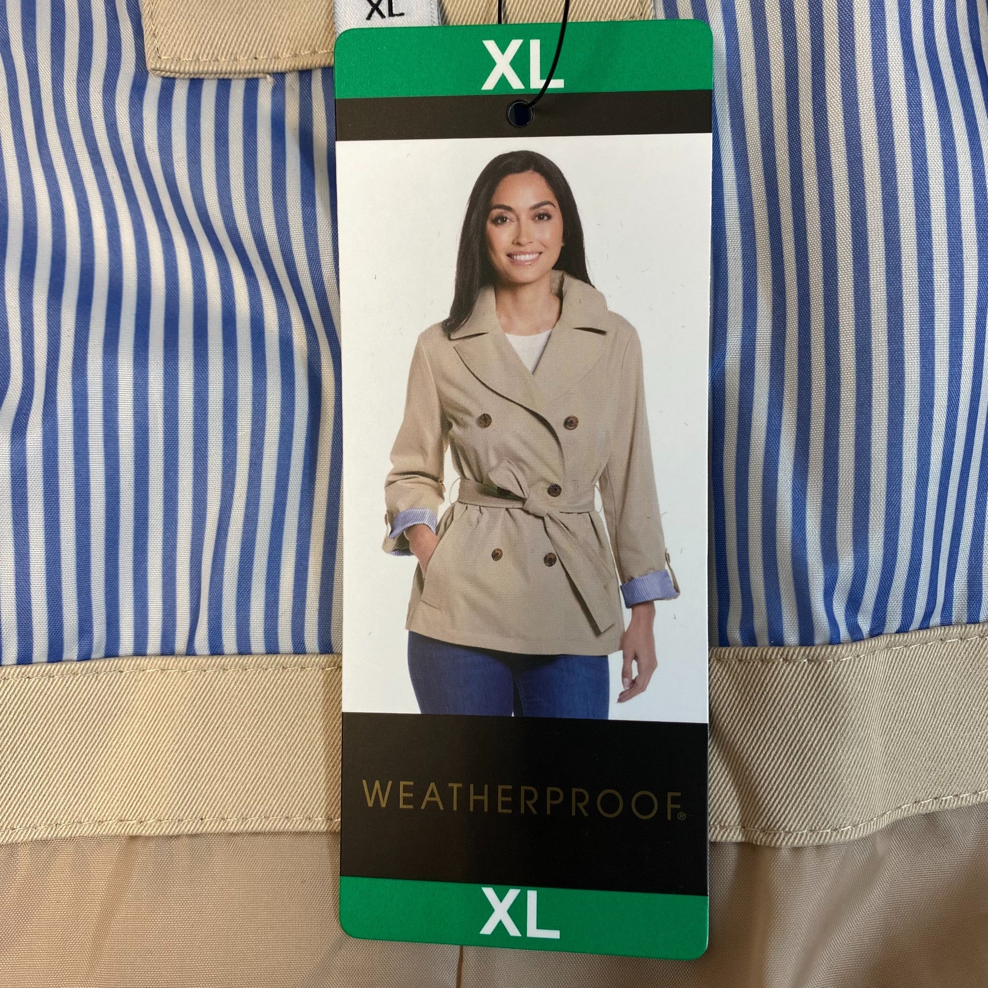 Weatherproof Women's Double-Breasted Trench Coat Jacket SIZE - Extra Large