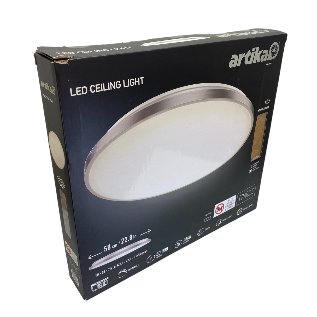 Artika Jupiter LED Ceiling Light with Remote Control 58cm