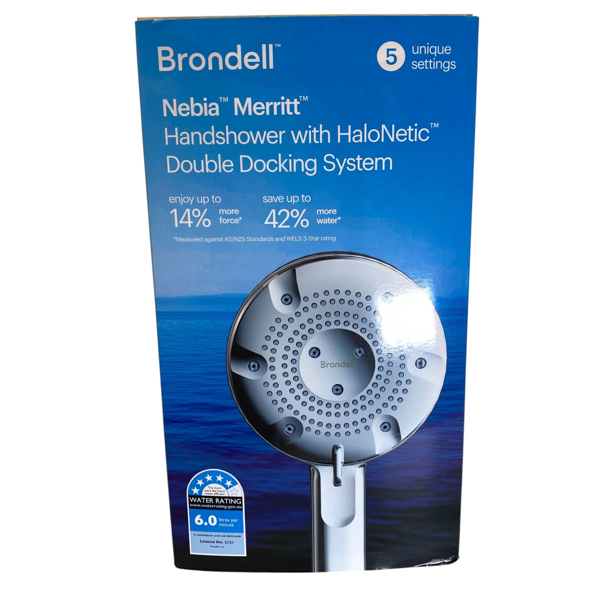 Brondell Nebia Merritt 5-setting Handheld Shower Head with HaloNetic Double Docking System