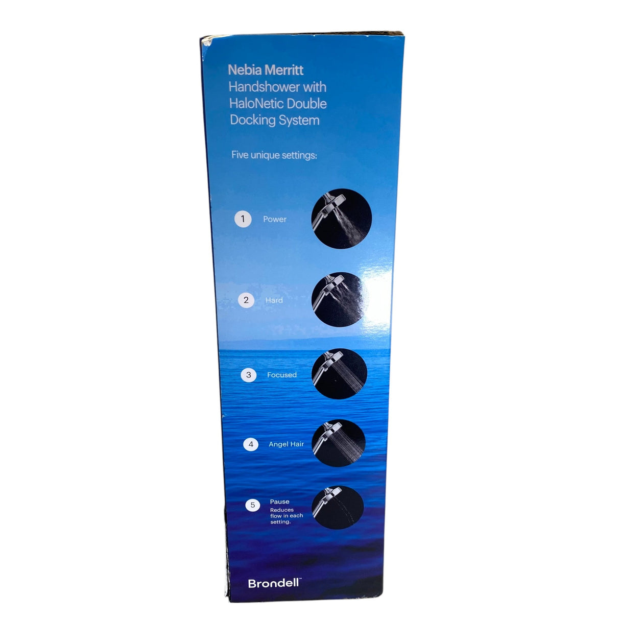 Brondell Nebia Merritt 5-setting Handheld Shower Head with HaloNetic Double Docking System