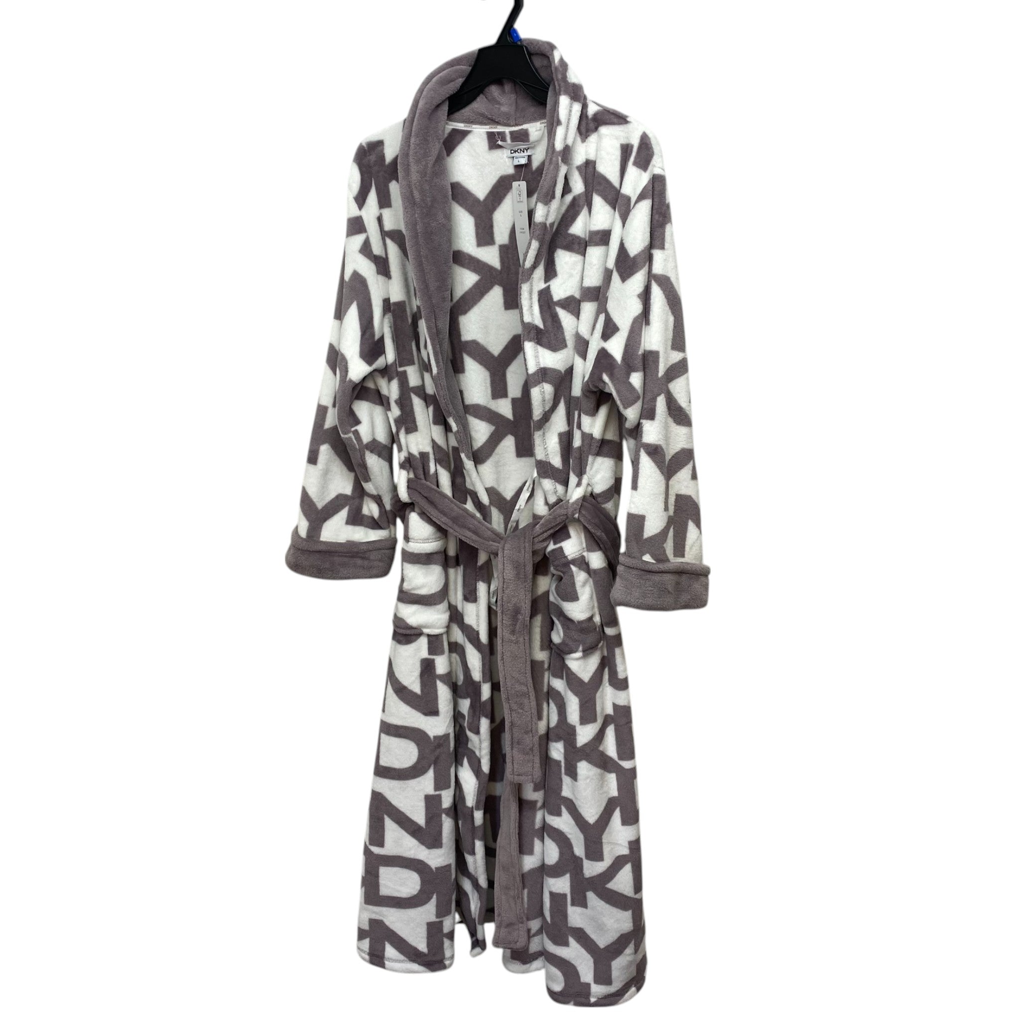 DKNY Shawl Collar Long Plush Robe SIZE - Large