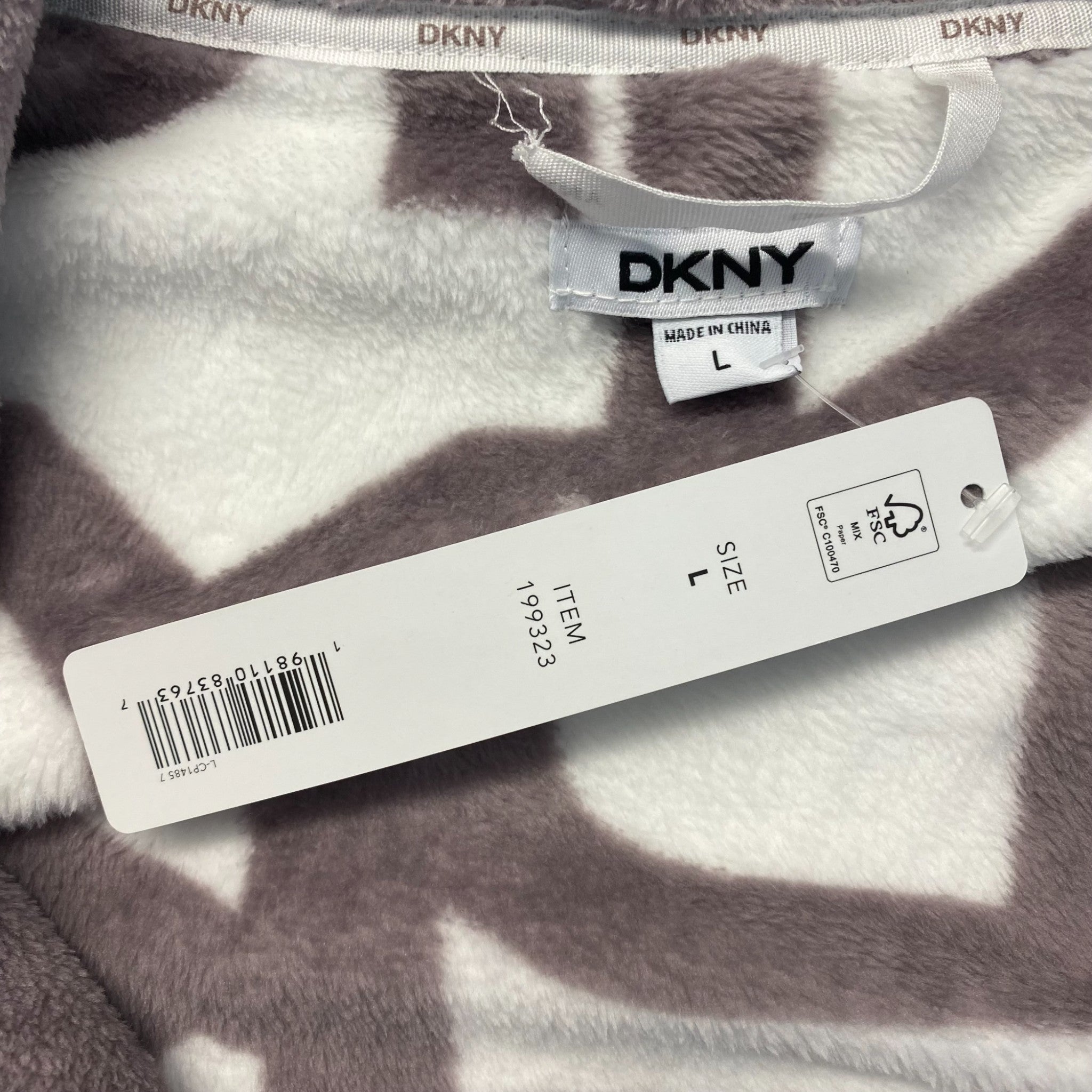 DKNY Shawl Collar Long Plush Robe SIZE - Large