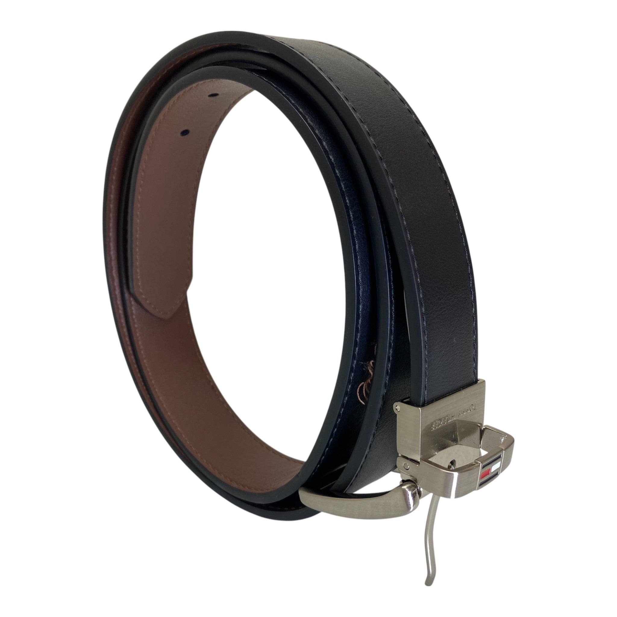Tommy Hilfiger Men's Black & Brown Reversible Synthetic Leather Belt