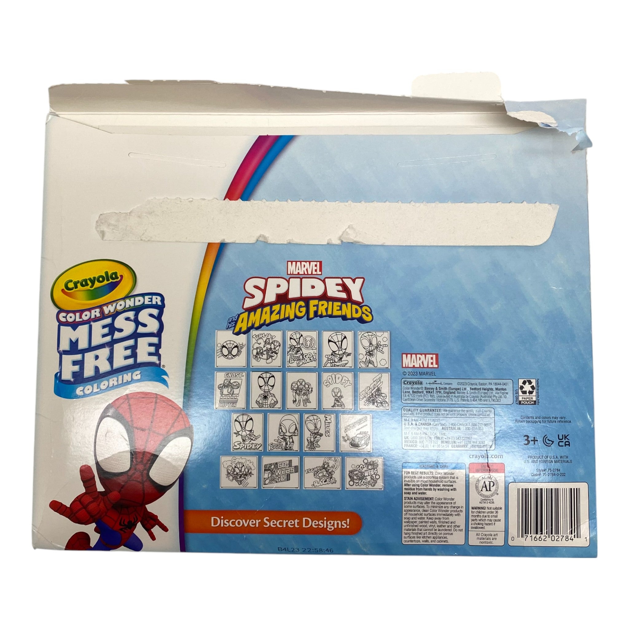 Crayola Colour Wonder Mess-Free Colouring - Spidey And His Amazing Friends - Colouring Pages Only