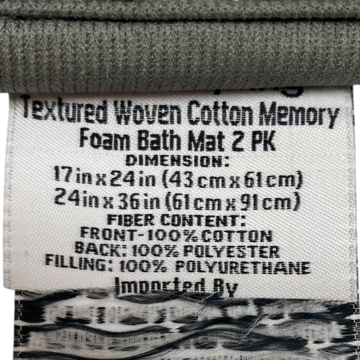 Mineral Spring Textured Woven Cotton Memory Foam Bath Mat