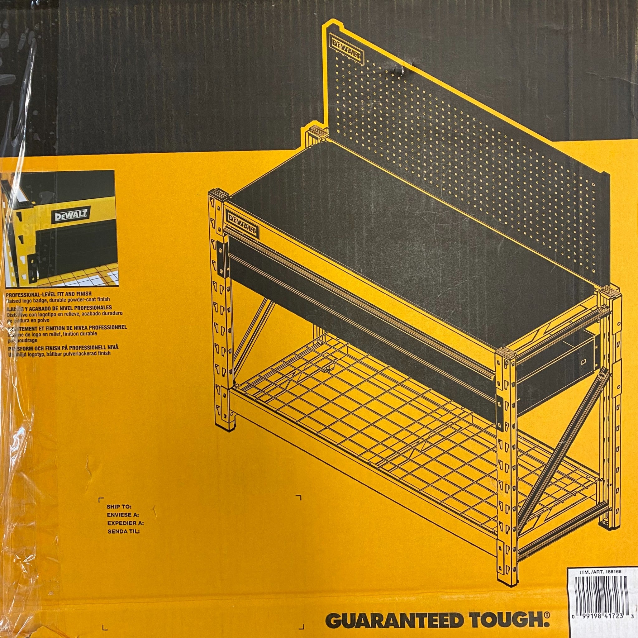 DeWALT 2 Shelf Industrial Steel Storage Rack Work Station