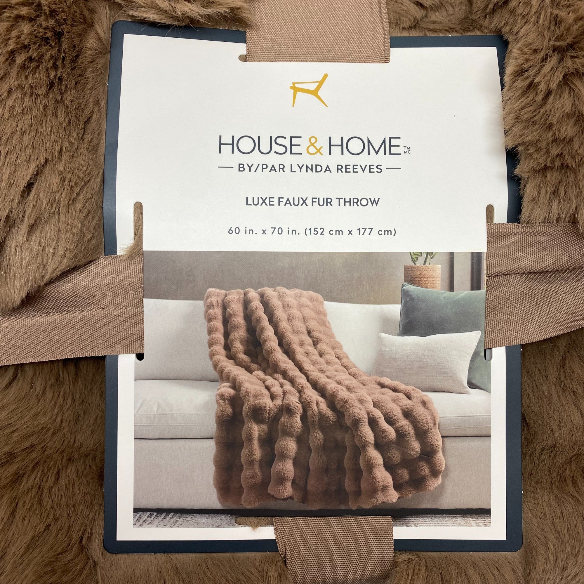 House & Home Bubble Faux Fur Throw - Light Brown