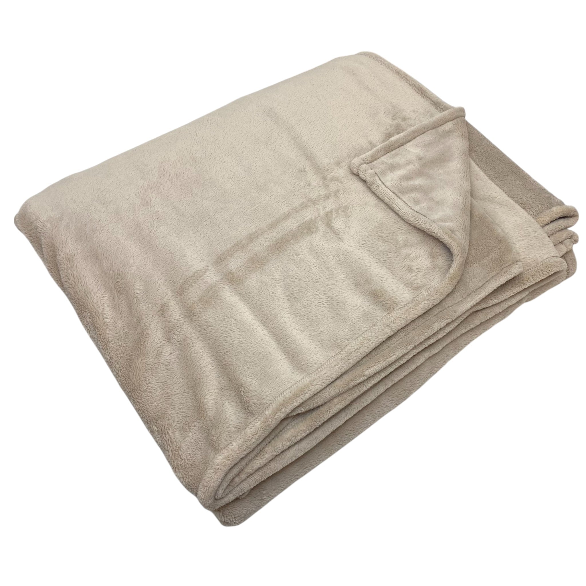 Nemcor Large Plush Throw Blanket - Sand