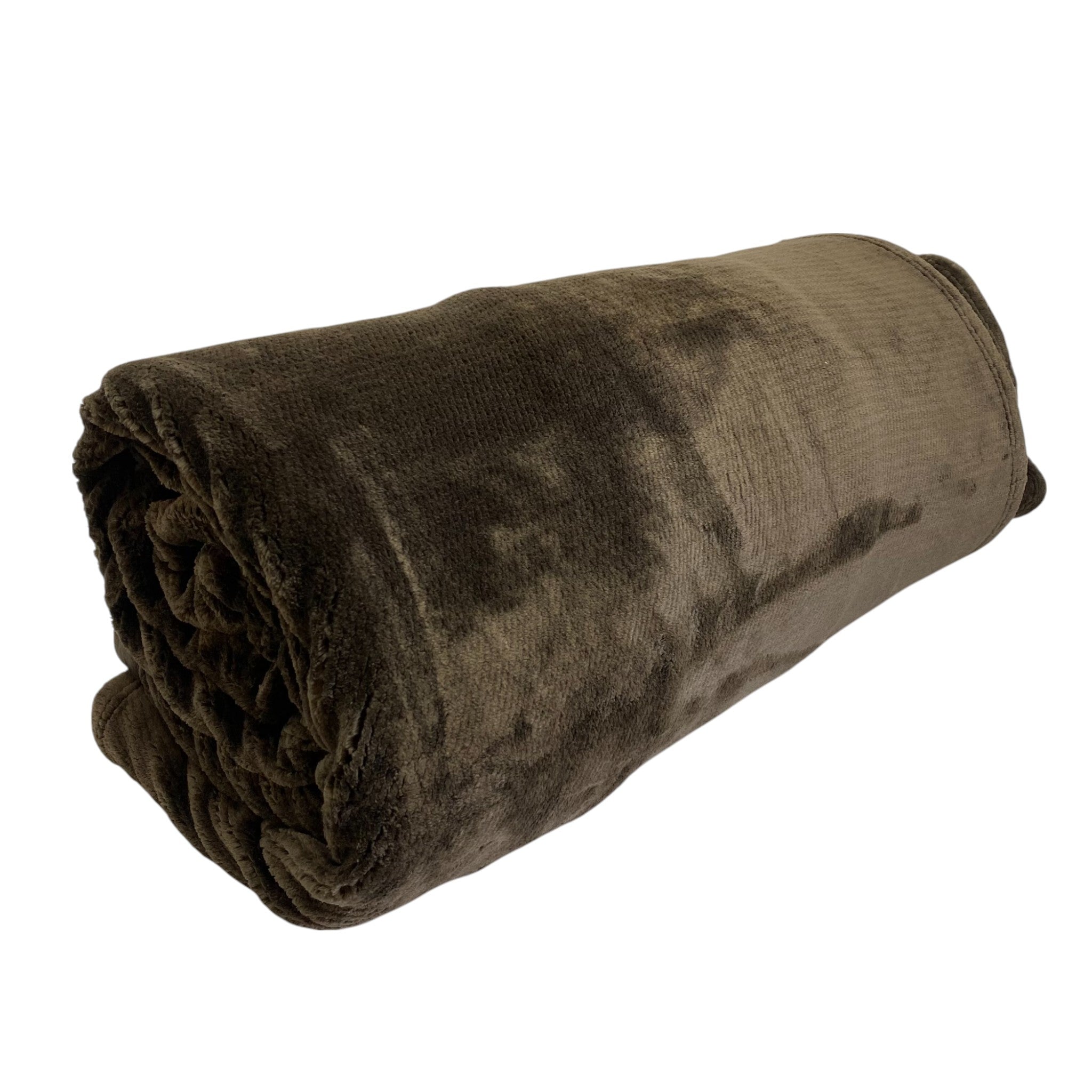 Nemcor Large Plush Throw Blanket - Brown