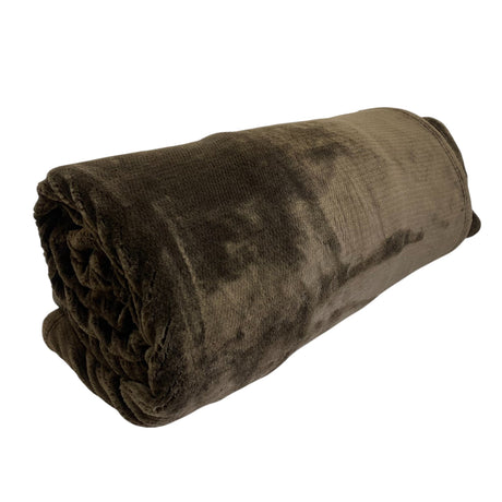 Nemcor Large Plush Throw Blanket - Brown